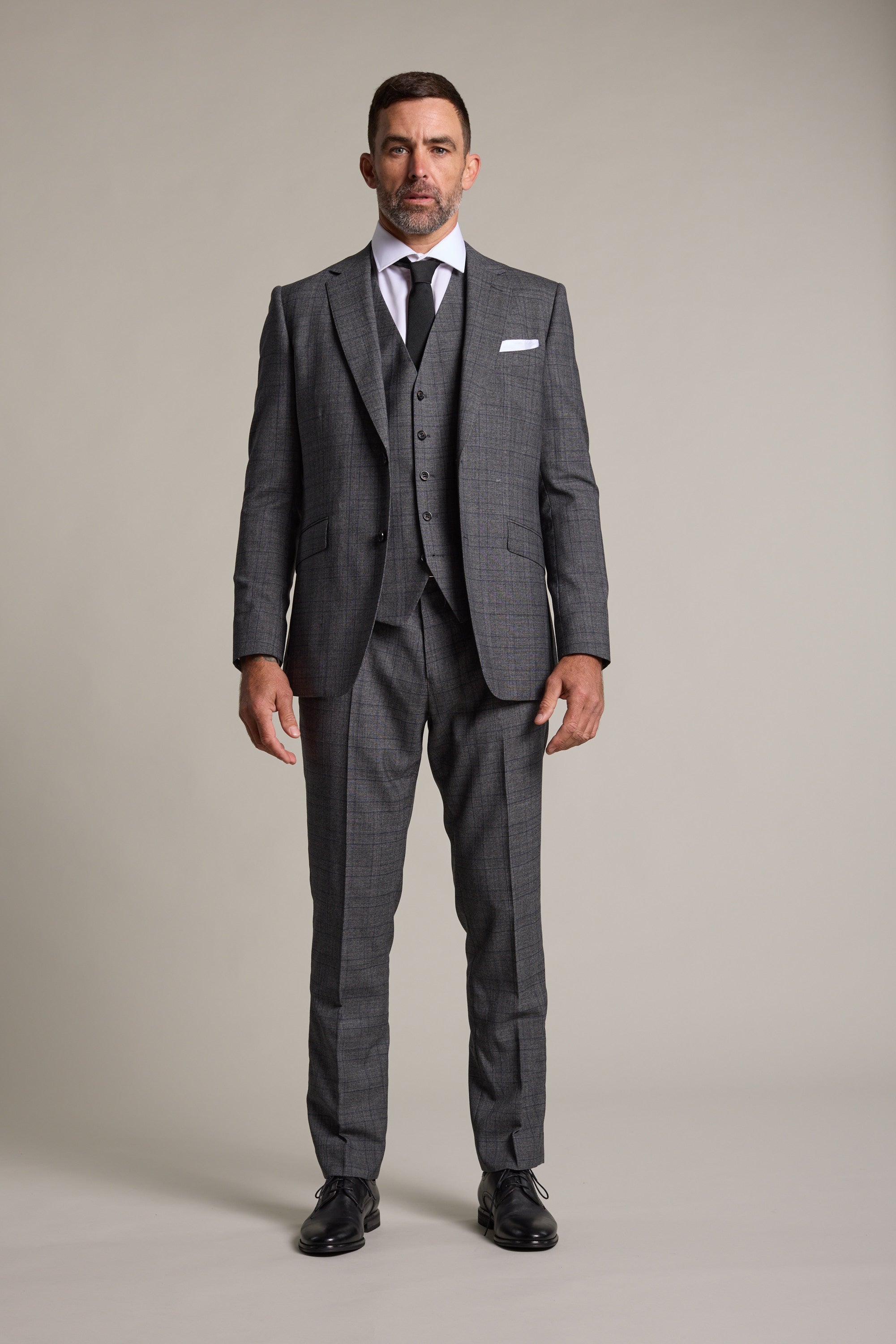 Barkers Vernon Check Suit Trouser in char marl