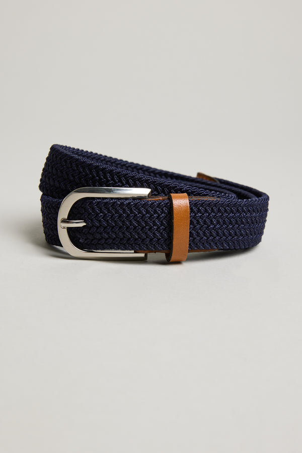 Barkers Riviera Braided Belt in navy