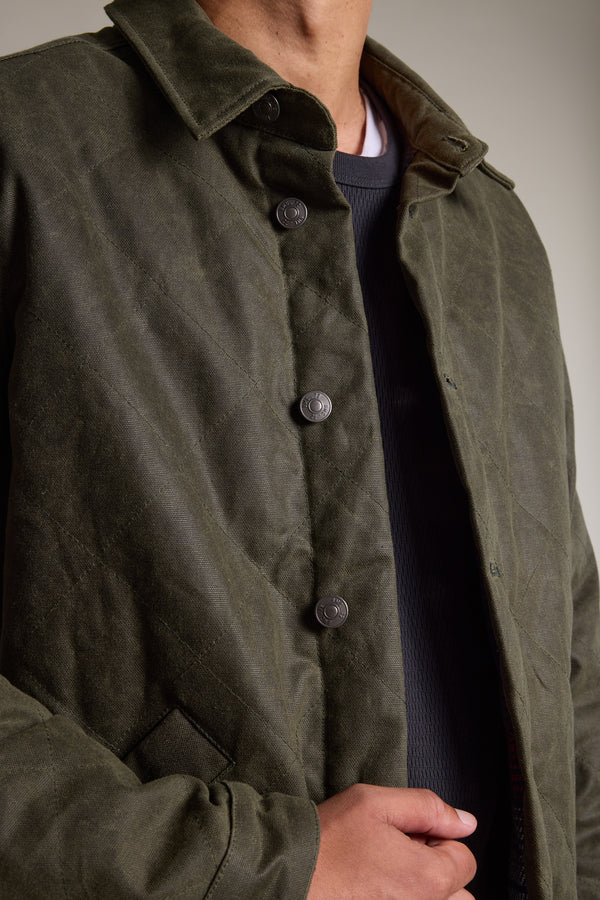 Barkers Morton Waxed Cotton Jacket in forest, additional view