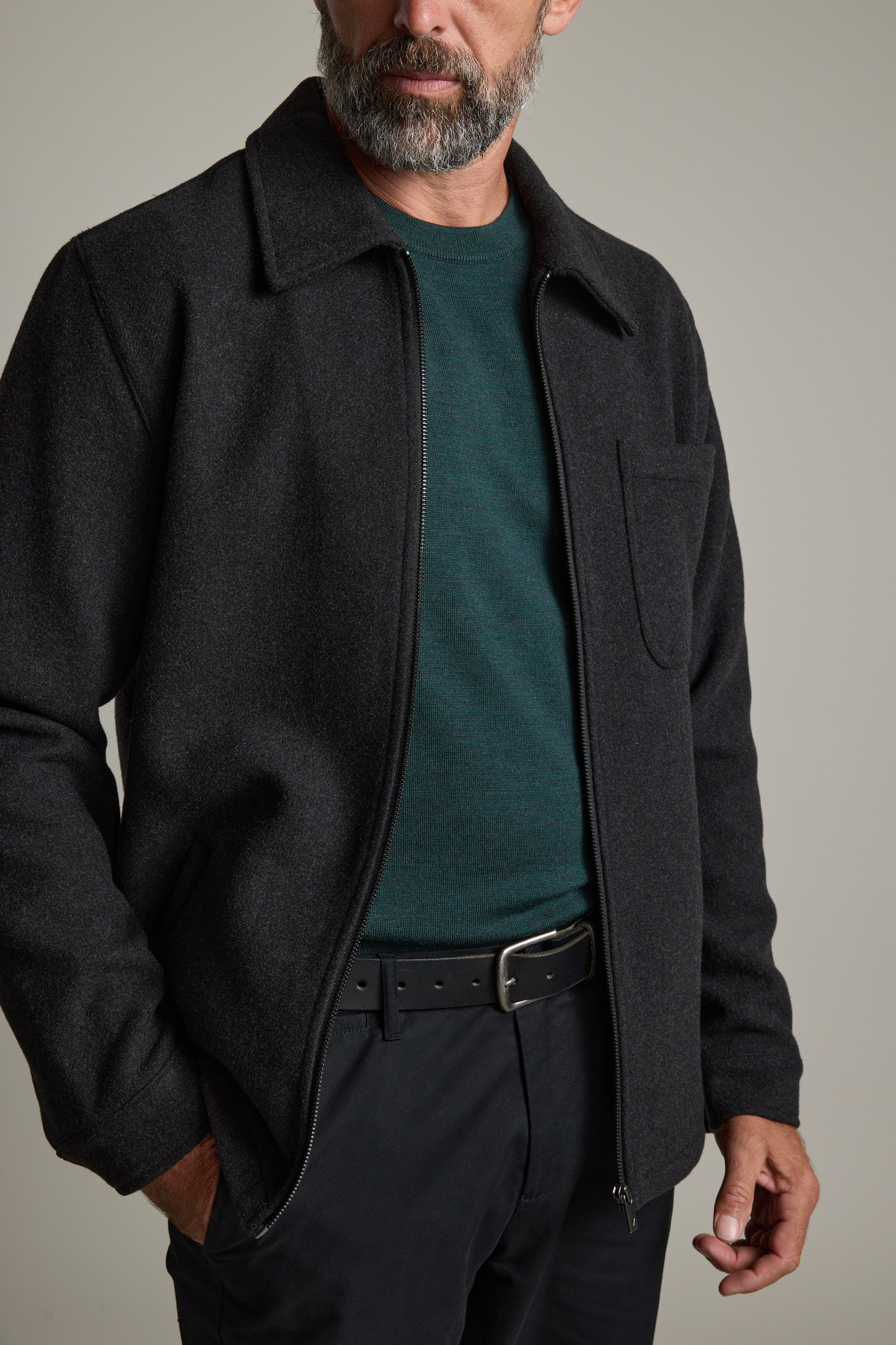 Shop Bracken Wool Jacket (CHAR MARL) | Barkers