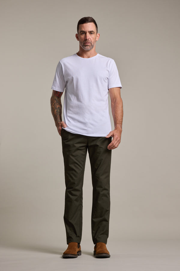 Barkers Dundas Chino Pant in dark khaki, relaxed fit, alternate view
