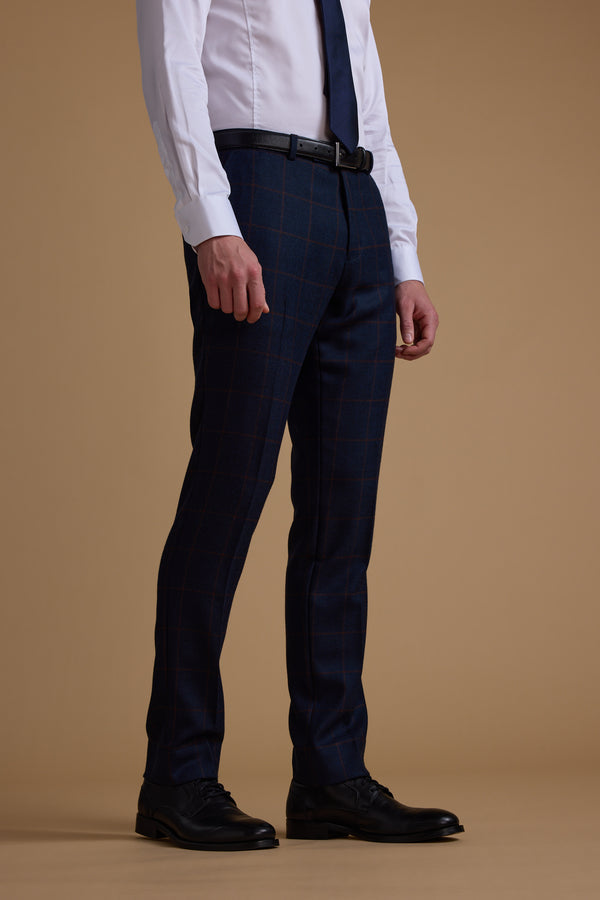 Barkers Exton Check Suit Trouser in navy/rust, additional view