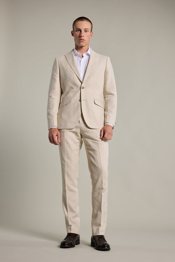 Barkers William Texture Linen Blazer in beige, additional view