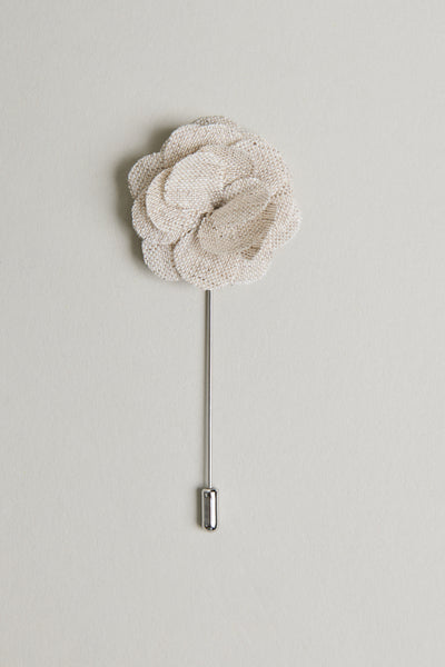 Parisian Fraser Flower Lapel Pin in beige