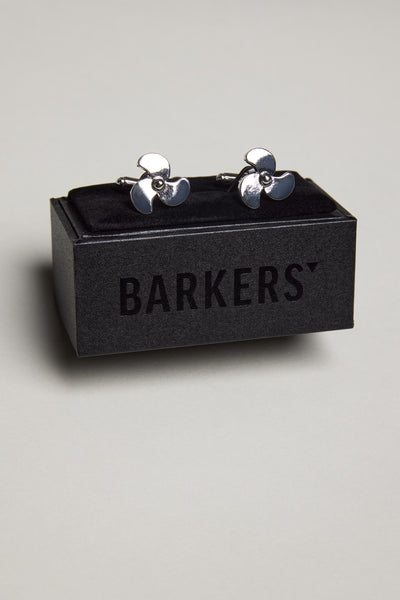 Barkers Propeller Cufflink in silver