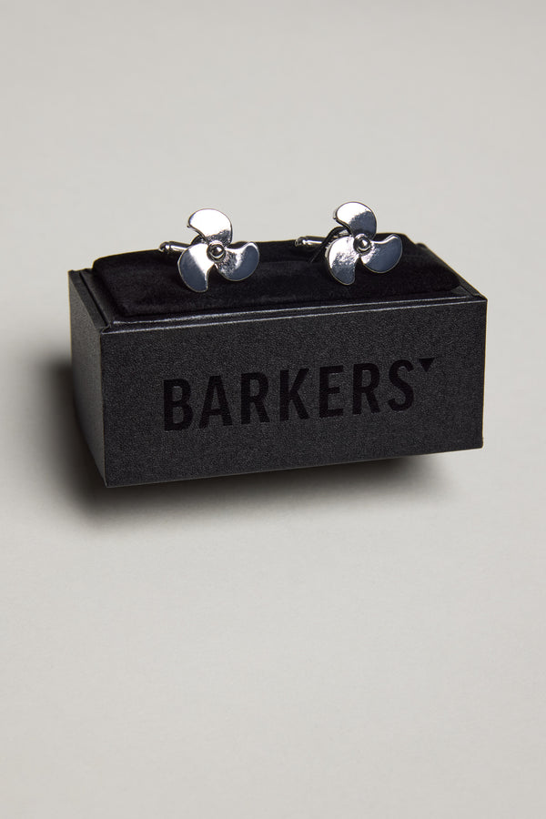 Barkers Propeller Cufflink in silver