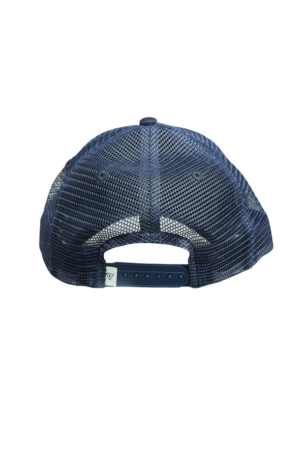 Back of Legasea Squid Stamp Trucker Cap with adjustable snapback, inspired by NZ marine life.