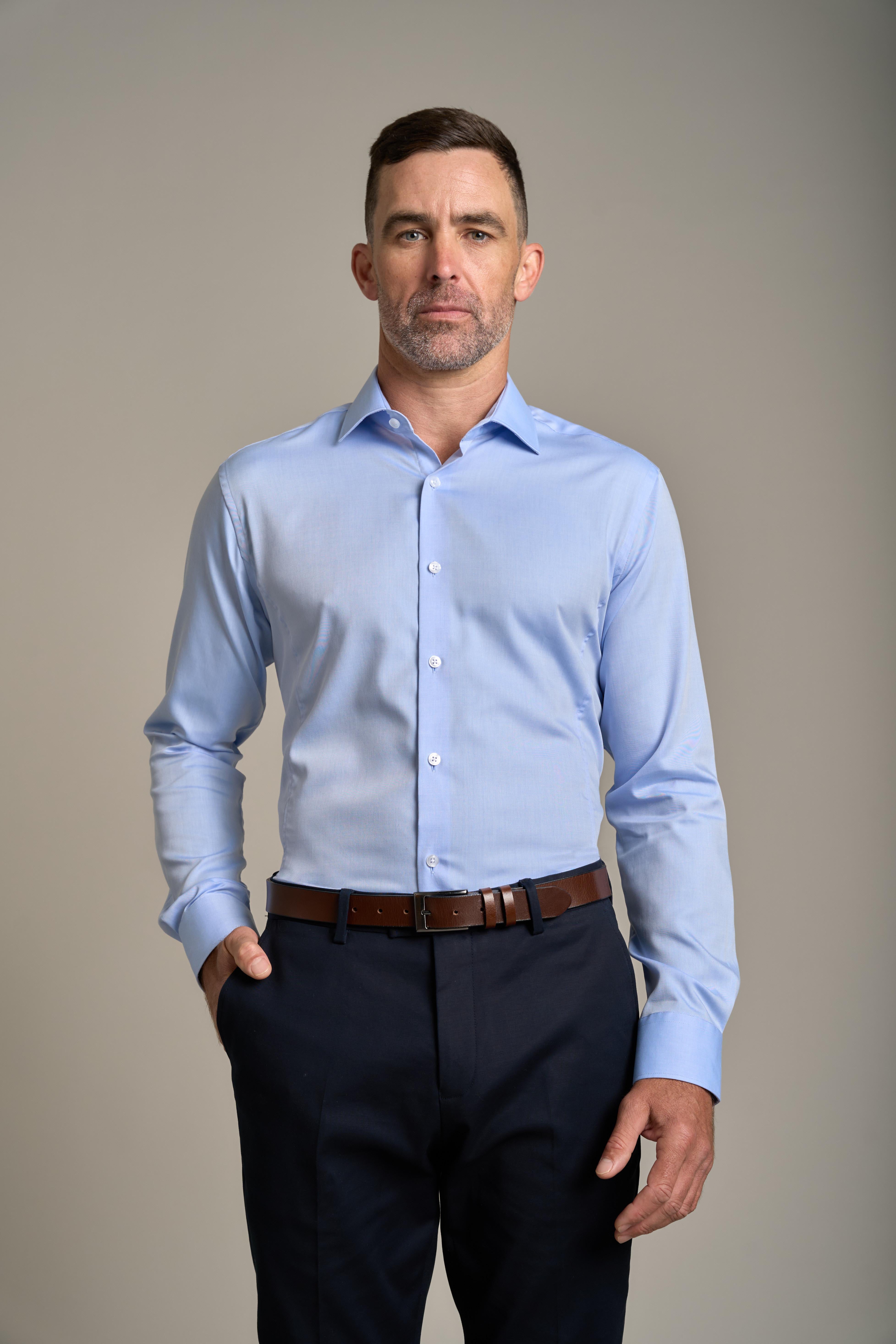Shop Tribeca Reg Cuff Shirt (LIGHT BLUE) | Barkers