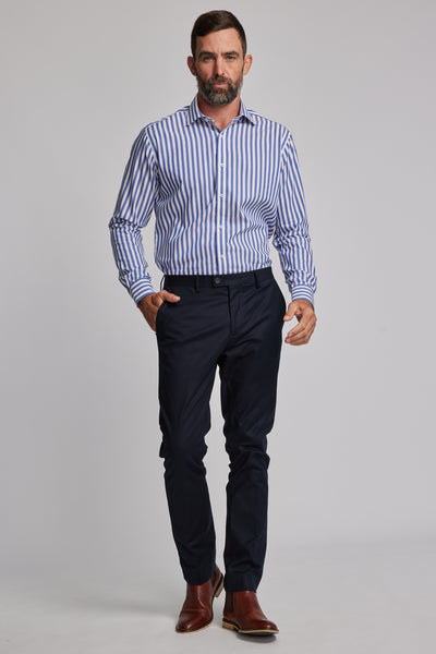 Barkers Midway Shirt in blue/white, tailored fit