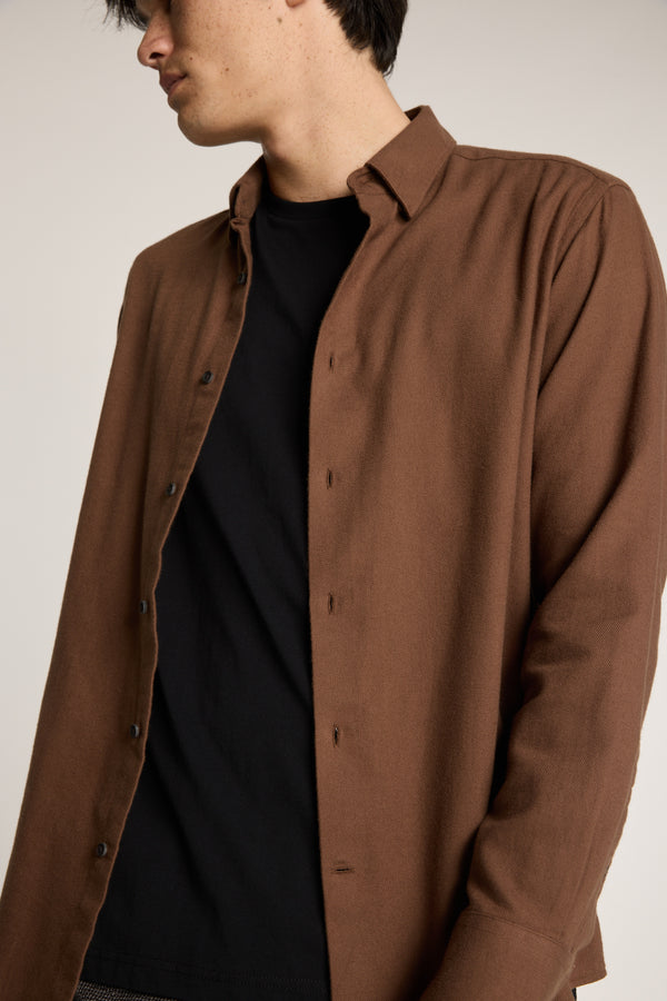 Barkers Renick Twill Shirt in brown, classic fit, additional view