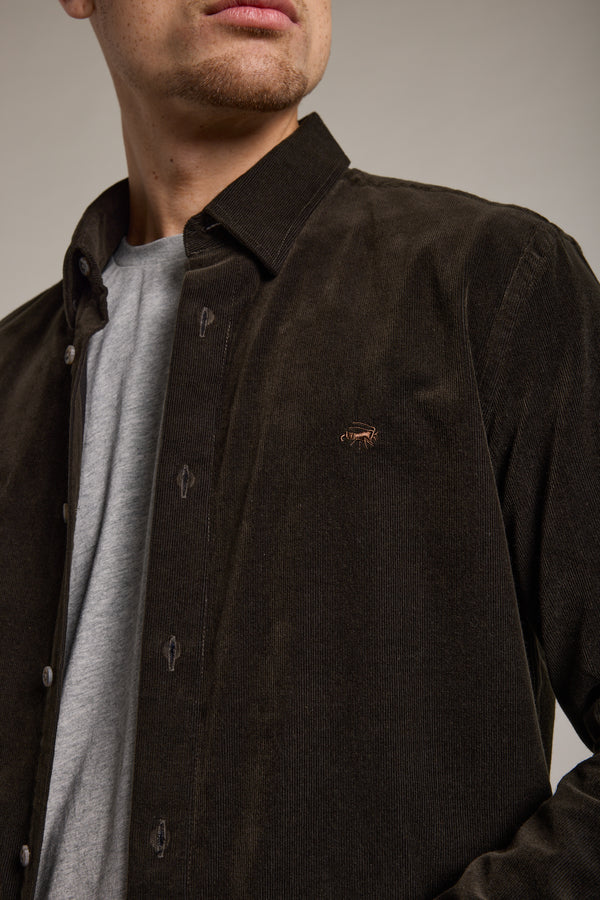 Barkers Sedwick Corduroy Shirt in forest, tailored fit, additional view