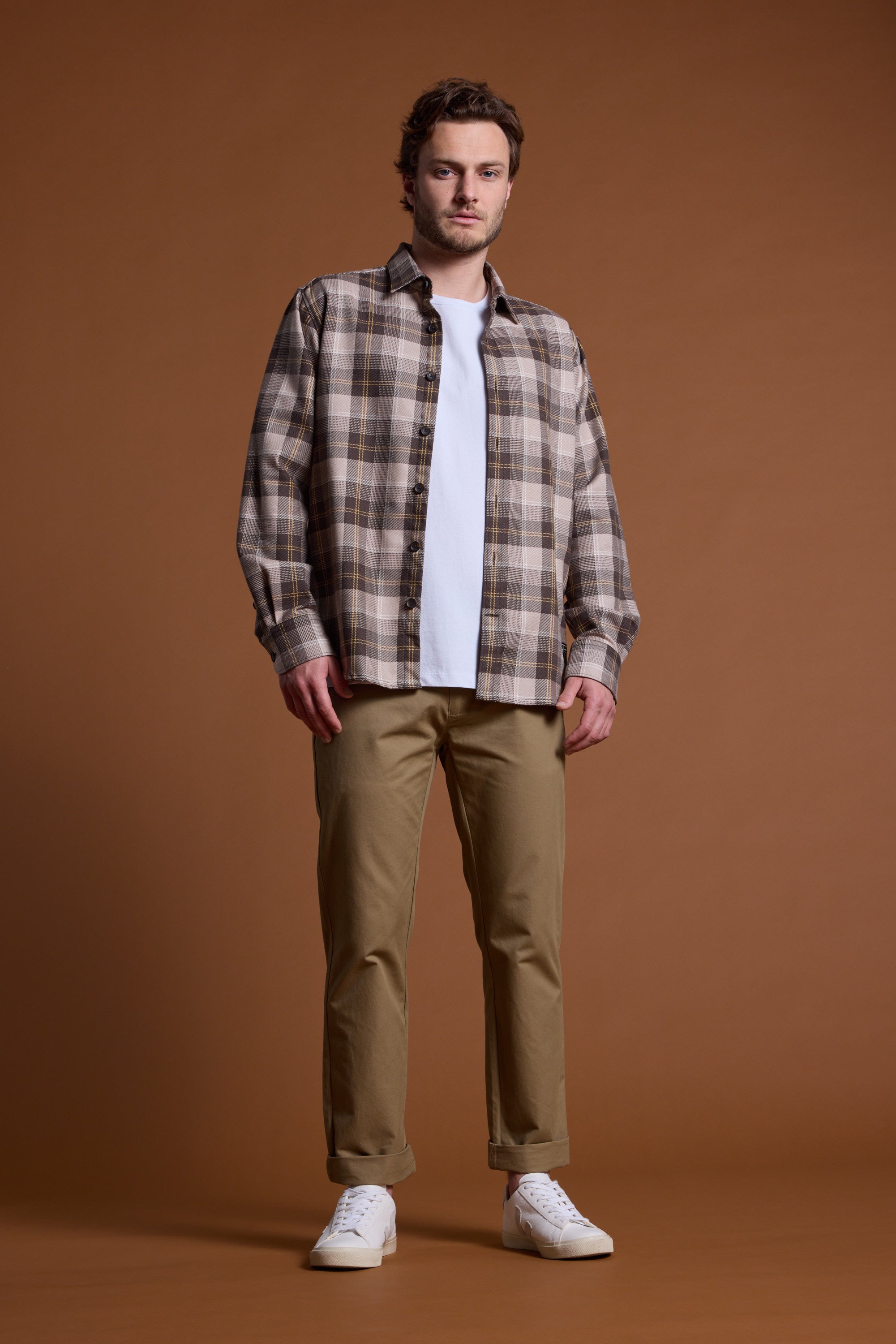Barkers Jason Check Overshirt in natural