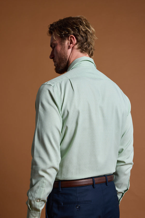 Barkers Rodeo Check Business Shirt in green, classic fit, additional view