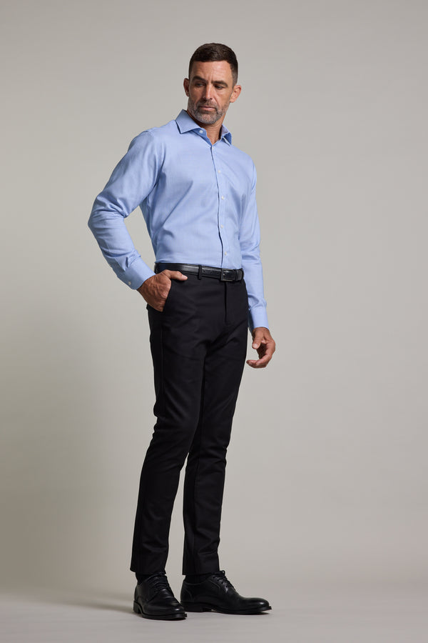 Barkers Robbie Texture Business Shirt in blue, classic fit, additional view