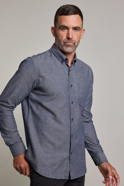 Barkers Tyson Texture Shirt in navy, tailored fit