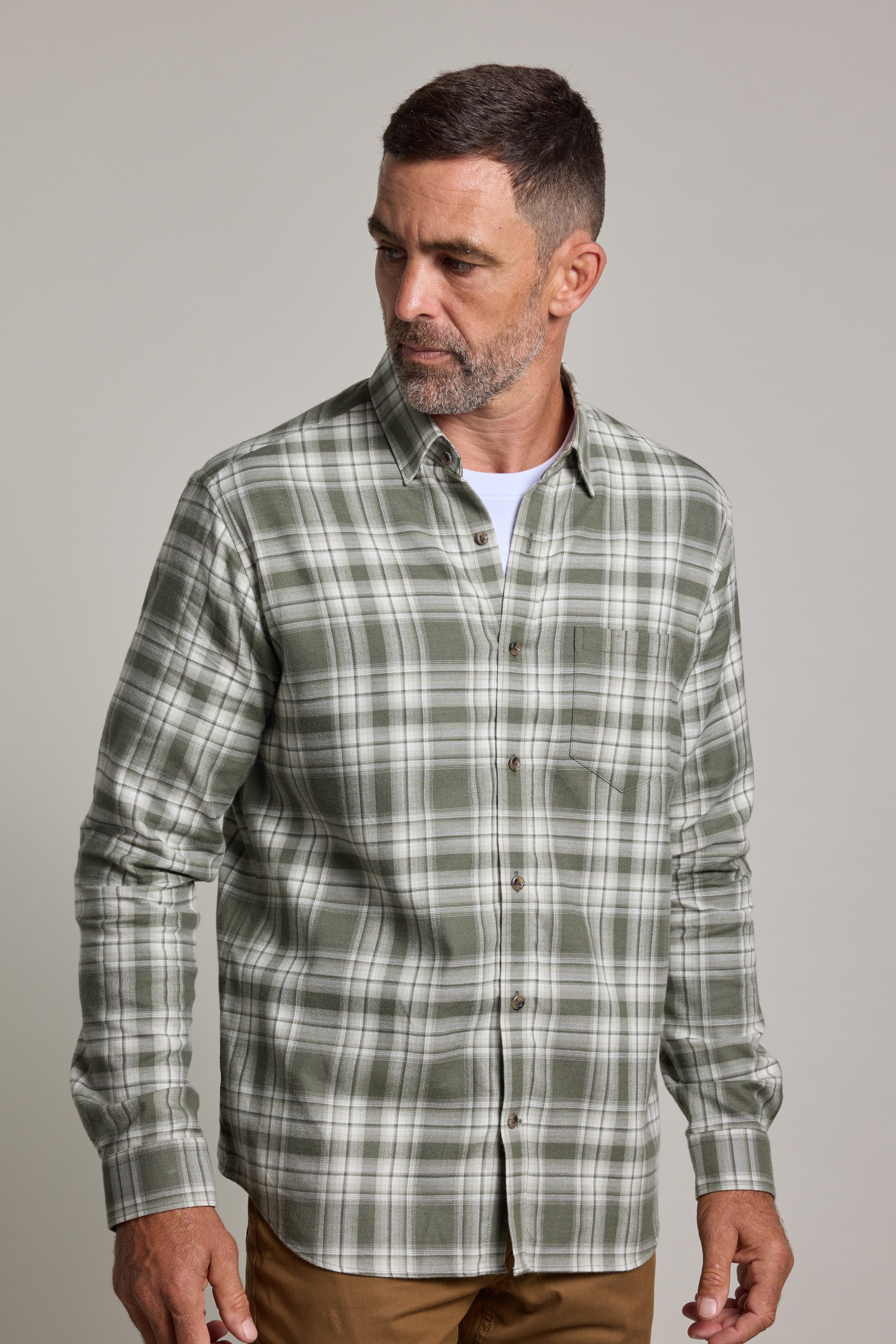 Shop Paxton Check Shirt C (GREEN CHECK) | Barkers