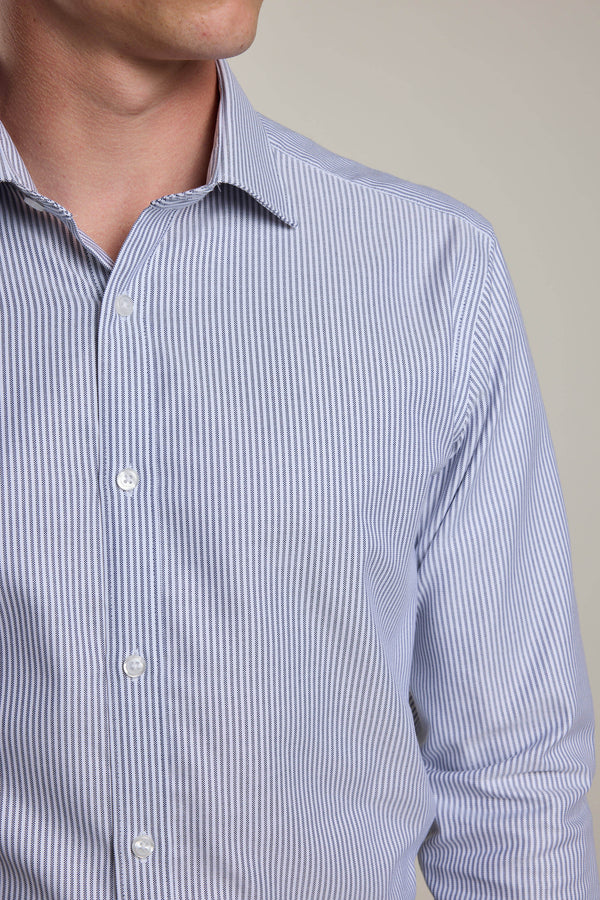 Barkers Rhea Stripe Business Shirt in navy/white, tailored fit, additional view