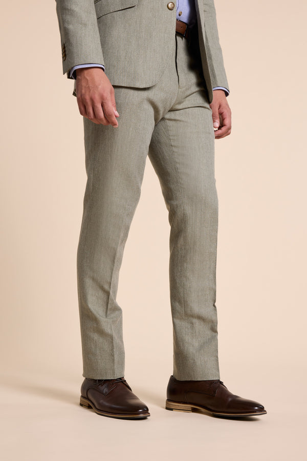 Barkers Pinewood Linen Pant in green, additional view
