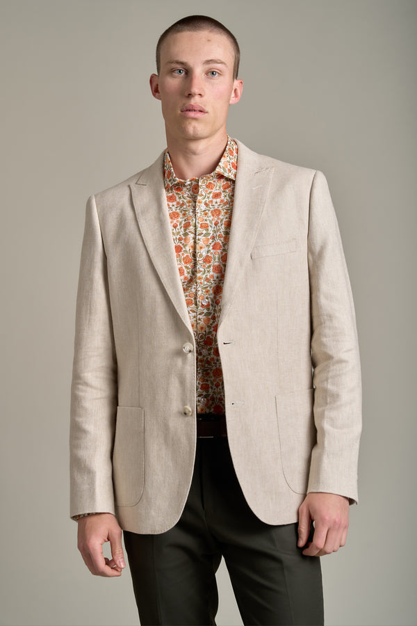 Barkers Hume Herringbone Blazer in ecru, additional view