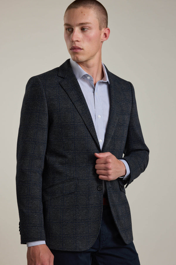 Barkers Manleigh Check Knit Blazer in charcoal, alternate view