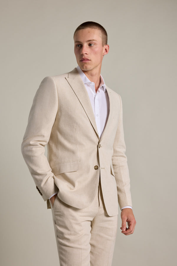 Barkers William Texture Linen Blazer in beige
