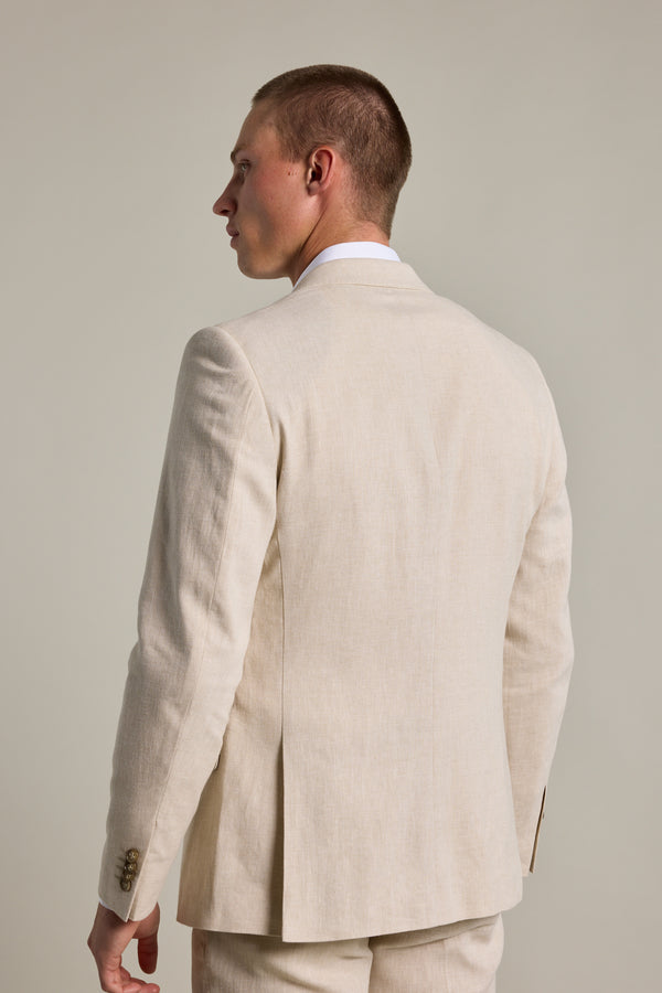 Barkers William Texture Linen Blazer in beige, additional view