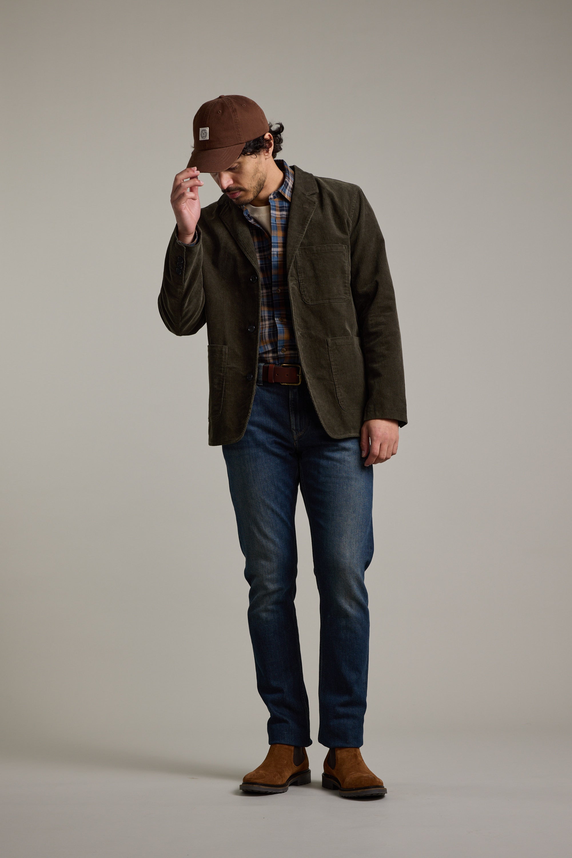 Barkers Byrde Corduroy Blazer in khaki