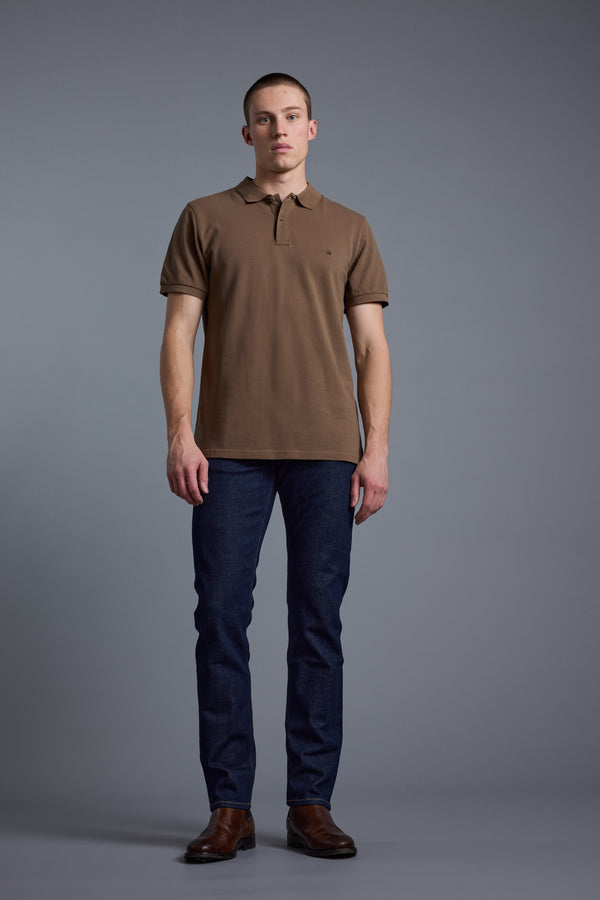 Barkers Regent Pique Polo in tobacco, regular fit, alternate view