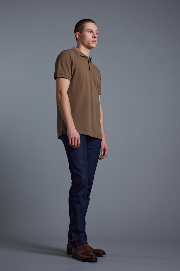 Barkers Regent Pique Polo in tobacco, regular fit, additional view