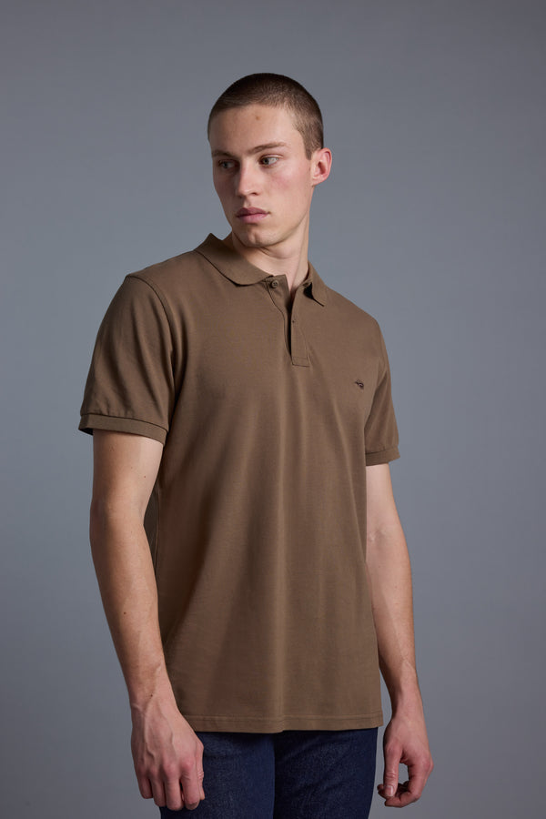 Barkers Regent Pique Polo in tobacco, regular fit, additional view