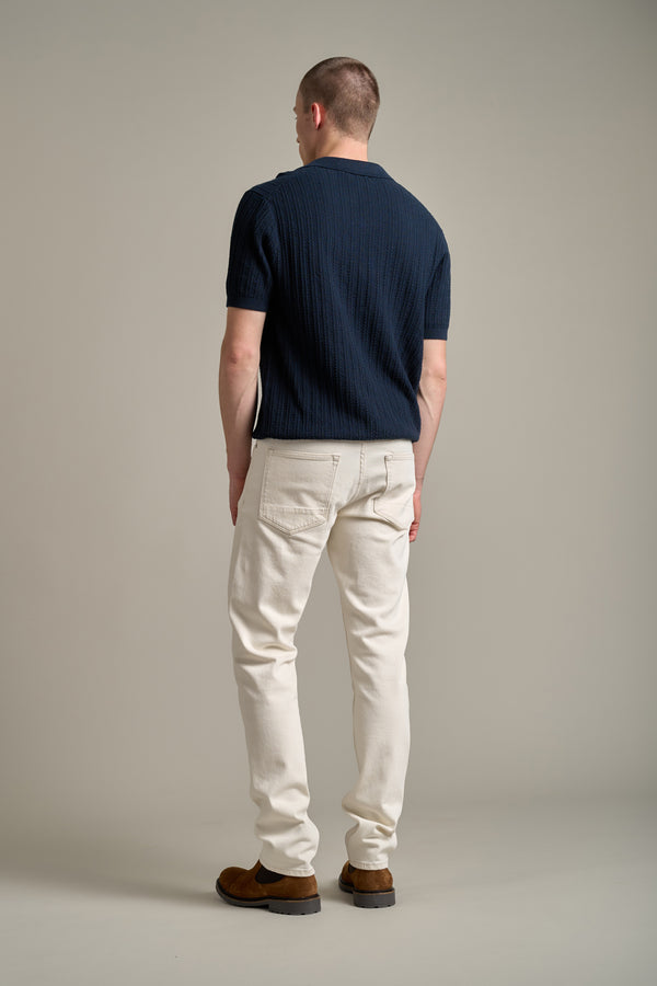 Barkers Marlton Knitted Polo in navy, cotton, additional view
