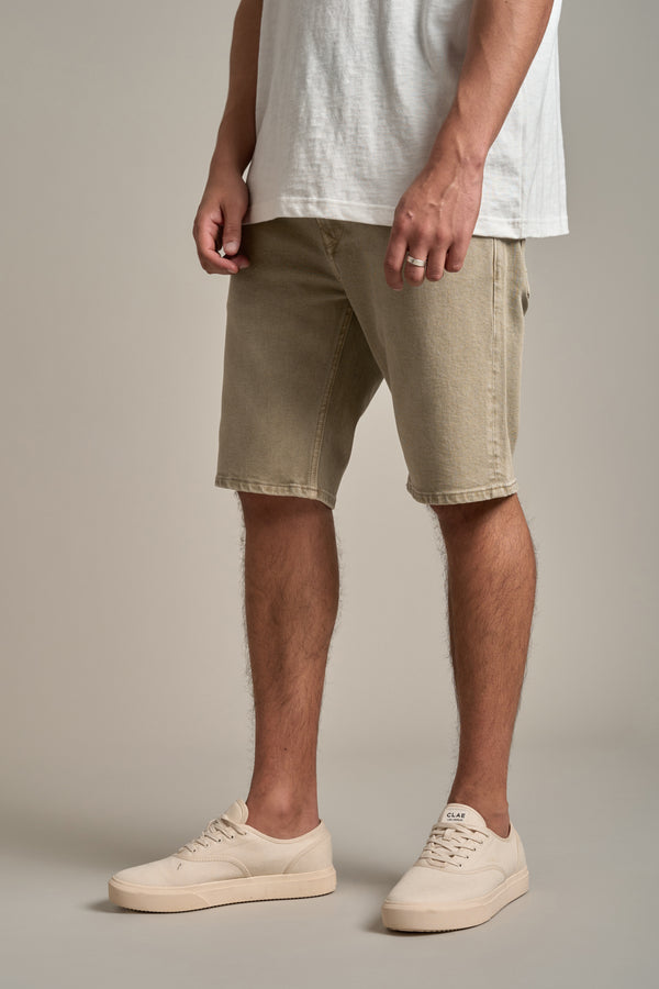 Barkers Rover Coloured Denim Short in cement, relaxed fit, additional view