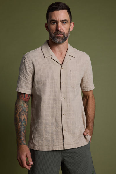 Barkers Monty Cotton Cuban Shirt in natural