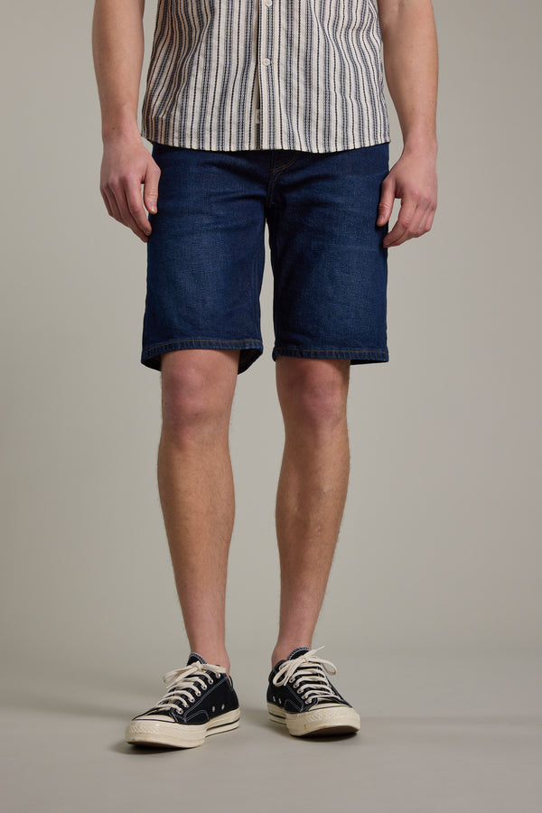 Barkers Rover Denim Short in dark indigo, relaxed fit, additional view