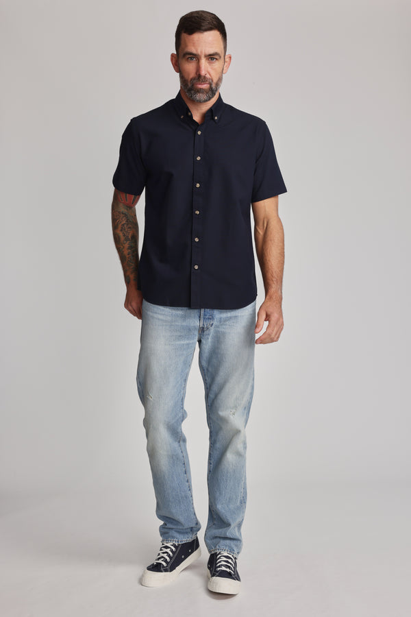 Barkers Archer Oxford Shirt in dark navy, alternate view