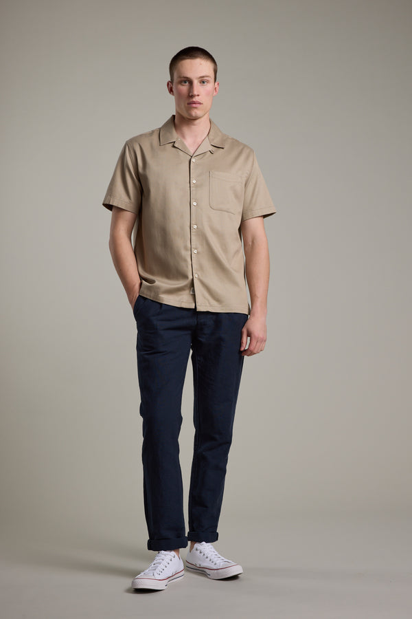 Barkers Augusta Cuban Shirt in taupe, additional view