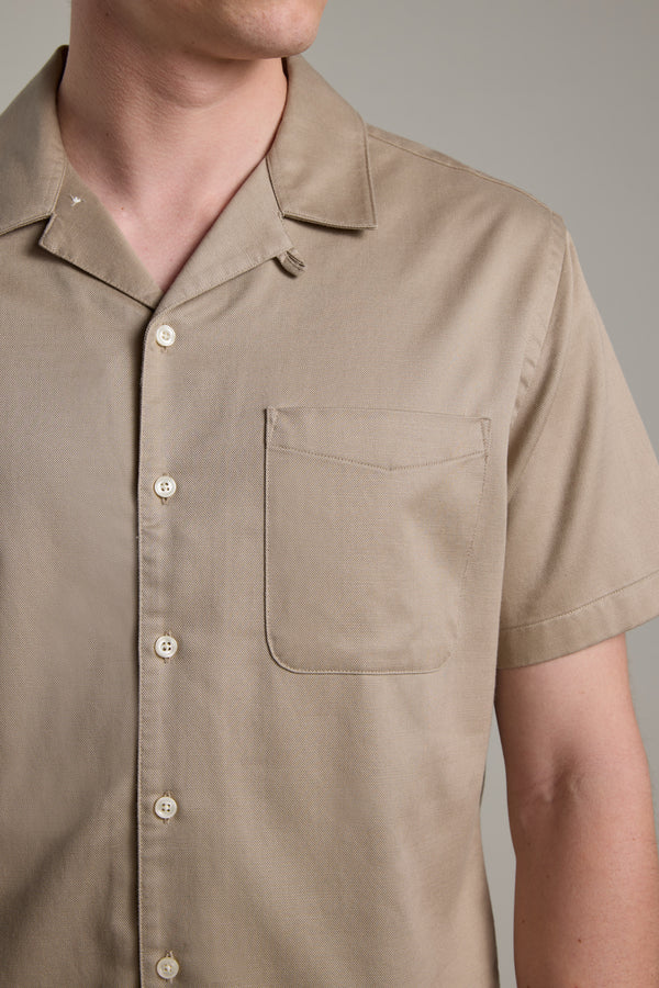 Barkers Augusta Cuban Shirt in taupe, additional view