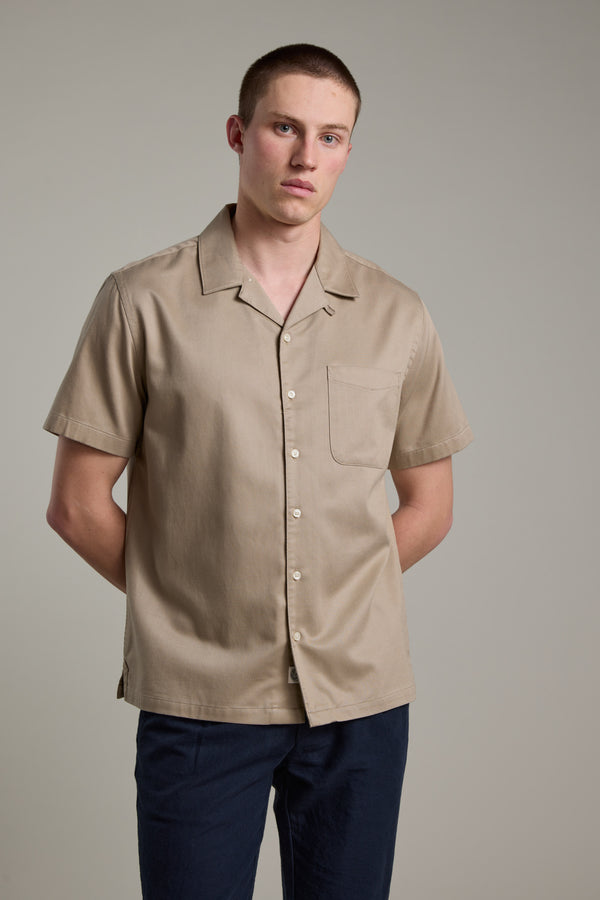 Barkers Augusta Cuban Shirt in taupe, additional view