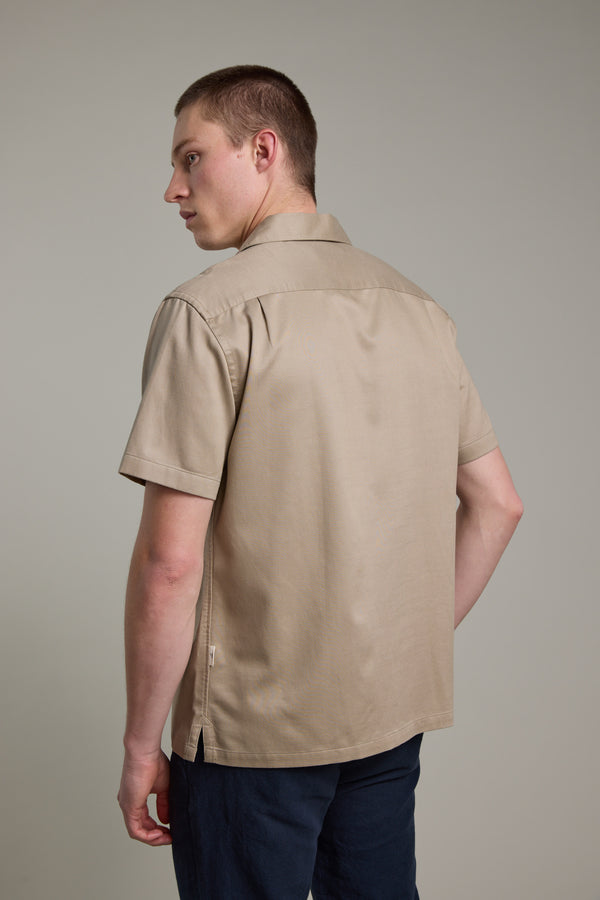Barkers Augusta Cuban Shirt in taupe, additional view