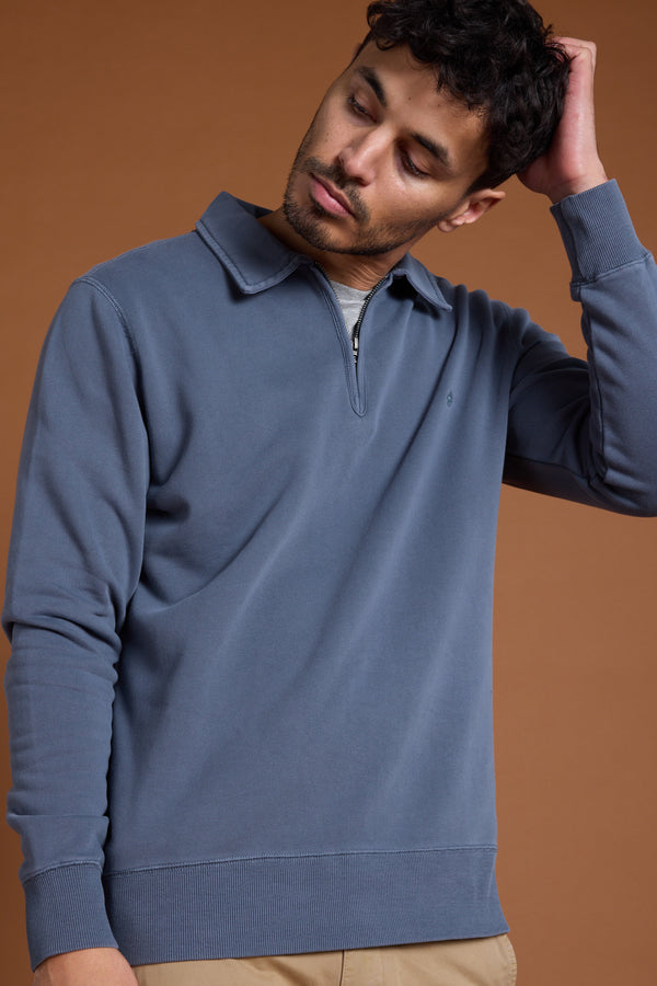 Barkers Harlow 1/4 Zip in slate, cotton, additional view
