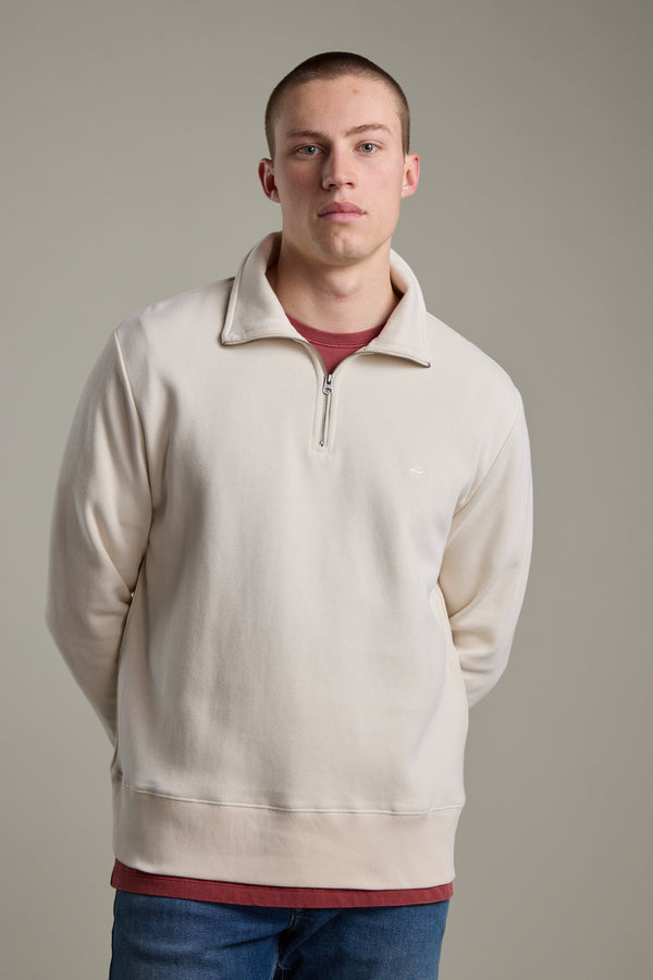 Barkers Wayfarer 1/4 Zip in oatmeal, regular fit, alternate view