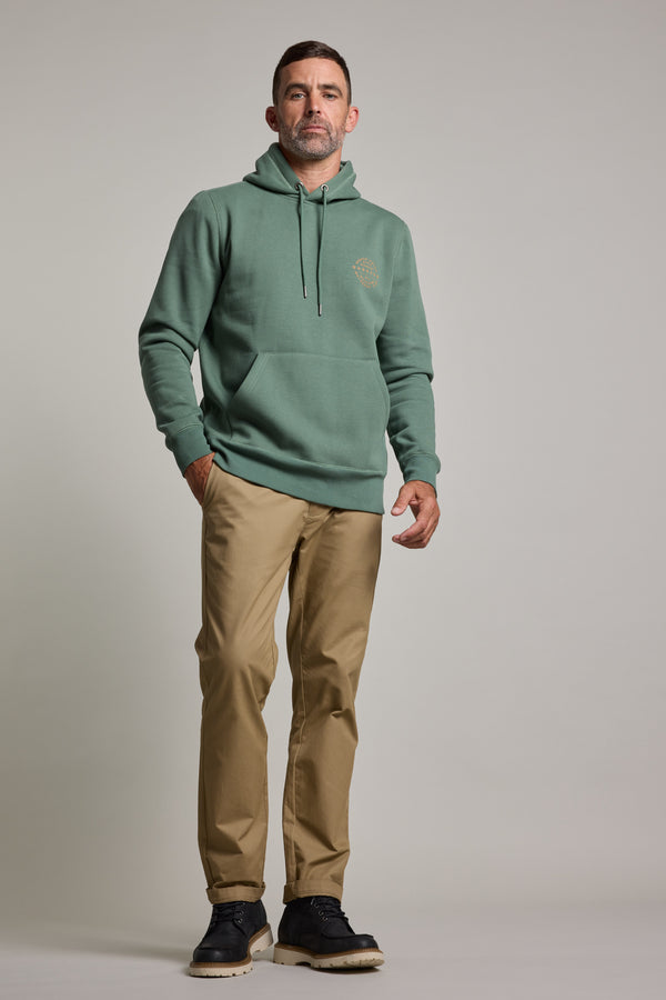 Barkers Sunday Club Print Hoody in bottle green, additional view