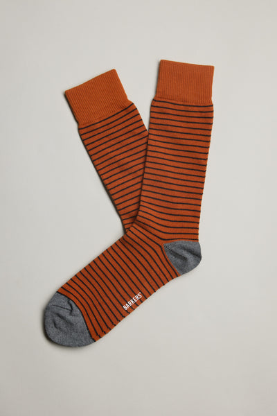 Barkers Freeman Stripe Sock in rust