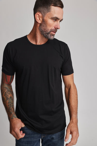 Barkers Linton Supima Tee in black, supima cotton