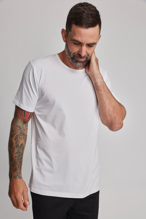 Barkers Linton Supima Tee in white, supima cotton, additional view