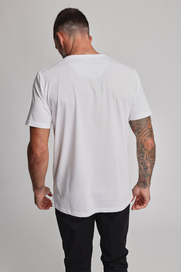 Barkers Linton Supima Tee in white, supima cotton, additional view