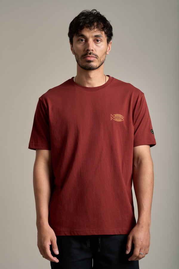 LegaSea Marlin Print Tee in brick, regular fit, additional view