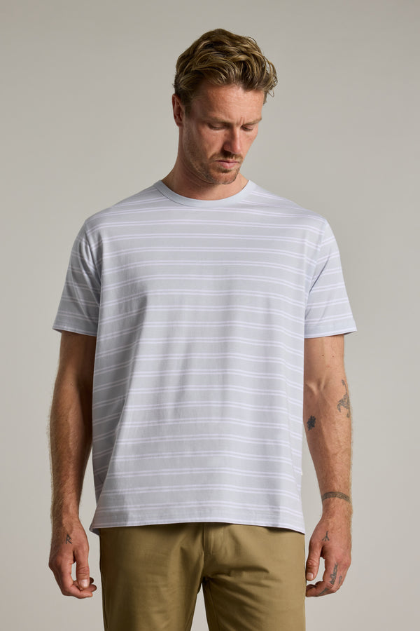 Barkers Triton Supima Stripe Tee in light blue, additional view