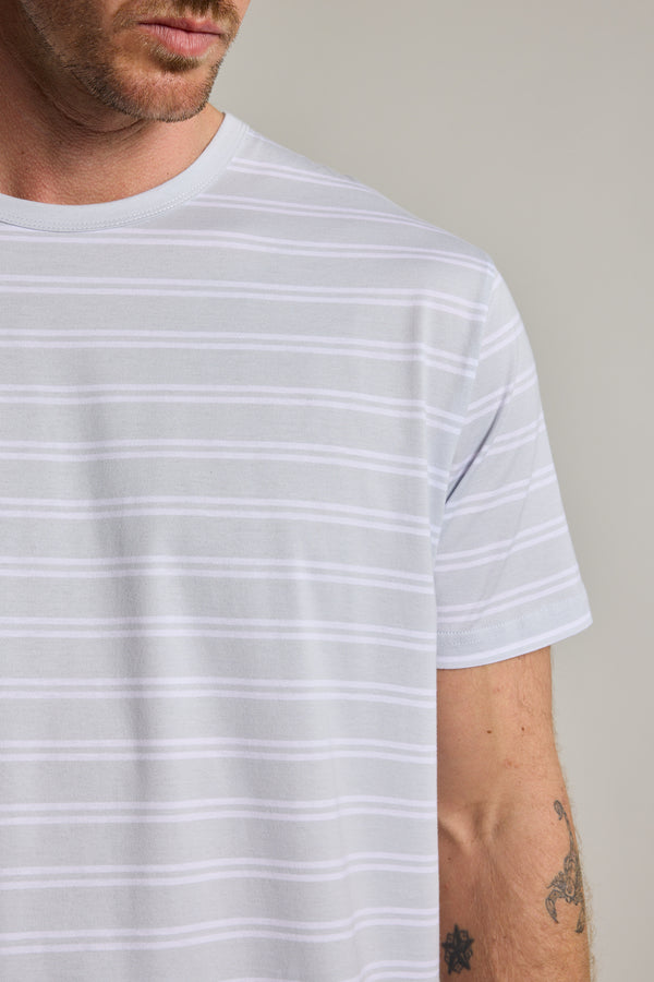 Barkers Triton Supima Stripe Tee in light blue, additional view