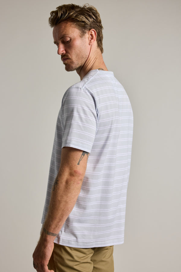 Barkers Triton Supima Stripe Tee in light blue, additional view